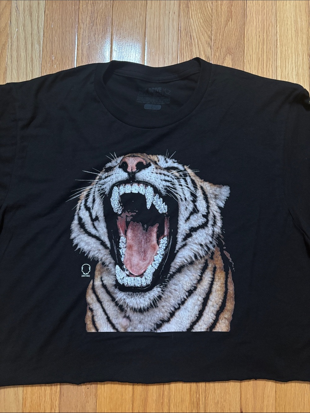 Cropped Graphic Tiger Crew Neck T-Shirt